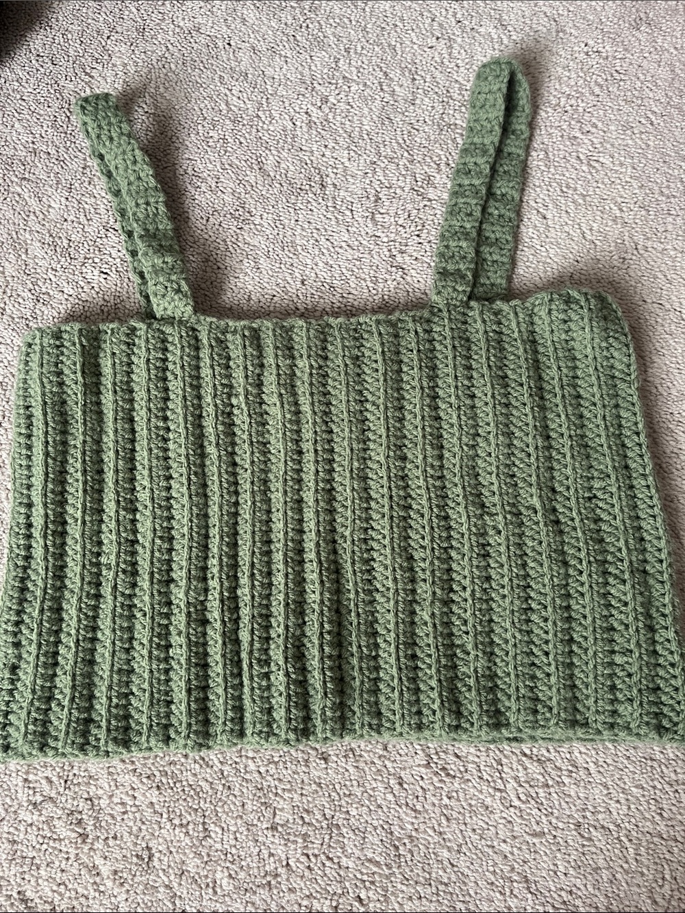 Handmade Olive Green Crocheted Tank Top